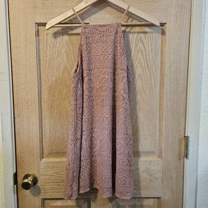 Small Altar'd State Dusty Rose Lace Mini Dress